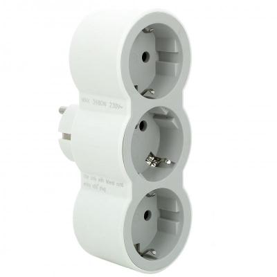 Многорозеточный блок с 3 фронтальными розетками с заземлением 16 А Legrand СТАНДАРТ Белый/Серый