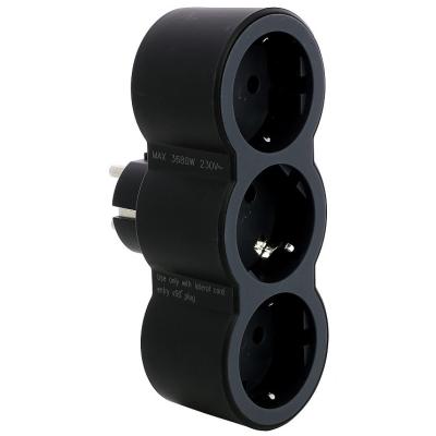 Многорозеточный блок с 3 фронтальными розетками с заземлением 16 А Legrand СТАНДАРТ Черный