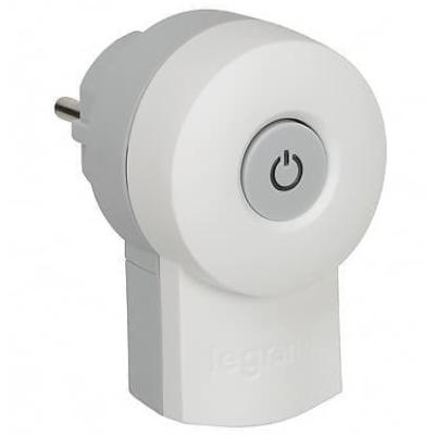 Вилка с заземлением с выключателем с подсветкой 16 А Legrand Белый