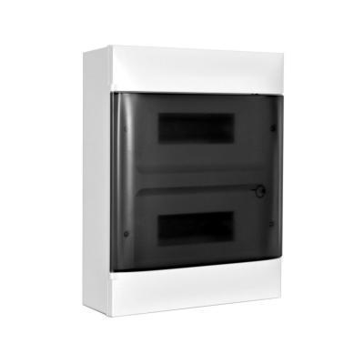 Накладной пластиковый щит 24 модуля Legrand PRACTIBOX S дымчатые двери