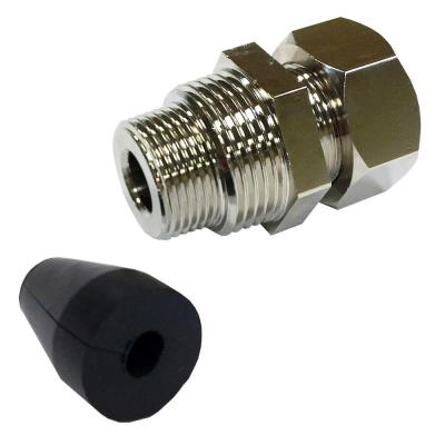 Металлическая зажимная муфта с резиновым уплотнителем для саморегулирующегося кабеля 3/4" и 1"