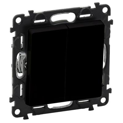 Выключатель двухклавишный Legrand Valena Life черный матовый