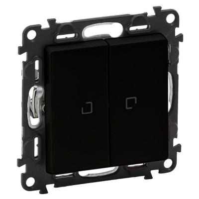 Выключатель двухклавишный с подсветкой Legrand Valena Life черный матовый