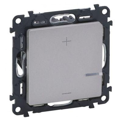 Светорегулятор кнопочный универсальный без нейтрали 125 Вт Legrand Valena Life алюминий