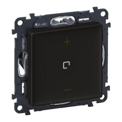 Светорегулятор кнопочный универсальный с нейтралью 150 Вт Legrand Valena Life черный матовый