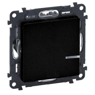 Светорегулятор кнопочный универсальный без нейтрали 125 Вт Legrand Valena Life черный матовый