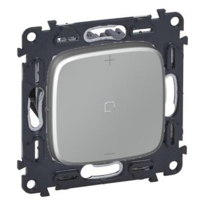 Светорегулятор кнопочный универсальный с нейтралью 150 Вт Legrand Valena Allure алюминий